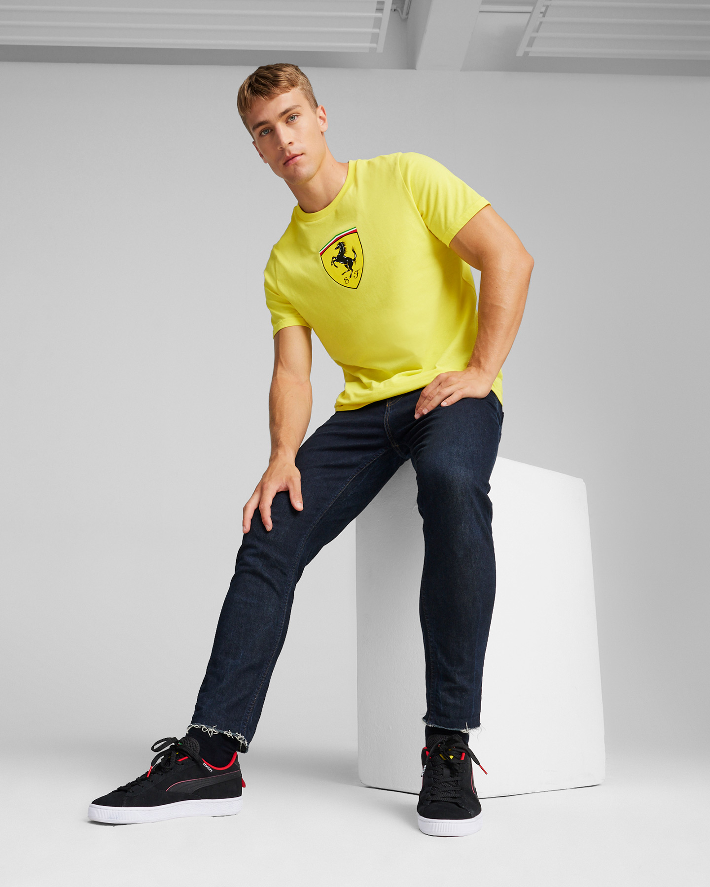 Fanwear PUMA FERRARI RACE BIG SHIELD M - Giallo - 4 | Cisalfa Sport