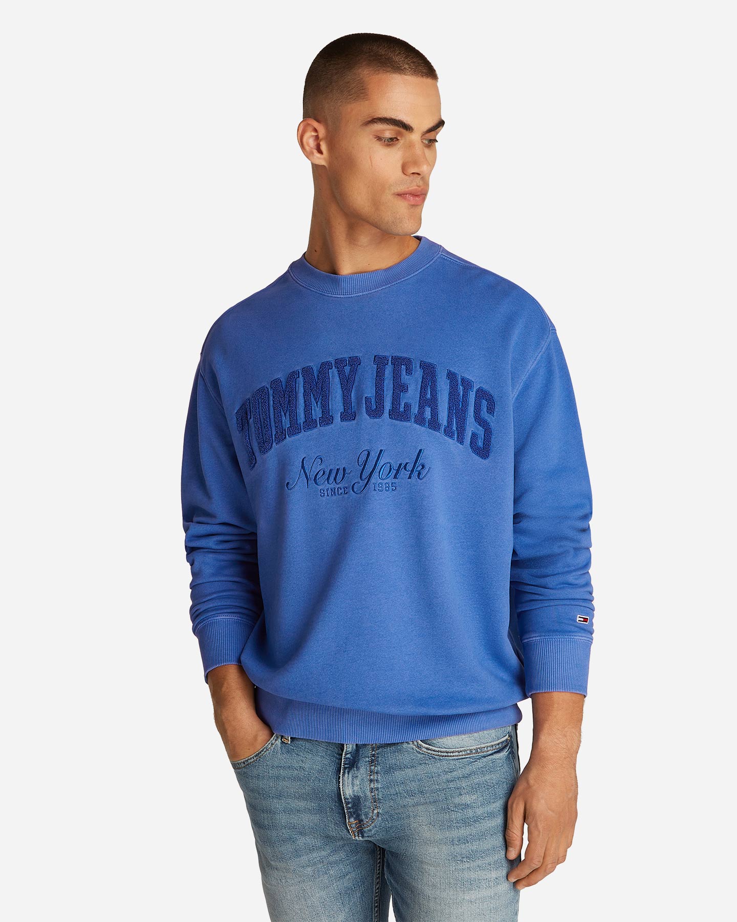 Felpa TOMMY HILFIGER RELAXED VINTAGE VARSITY M - Azzurro - 2 | Cisalfa Sport