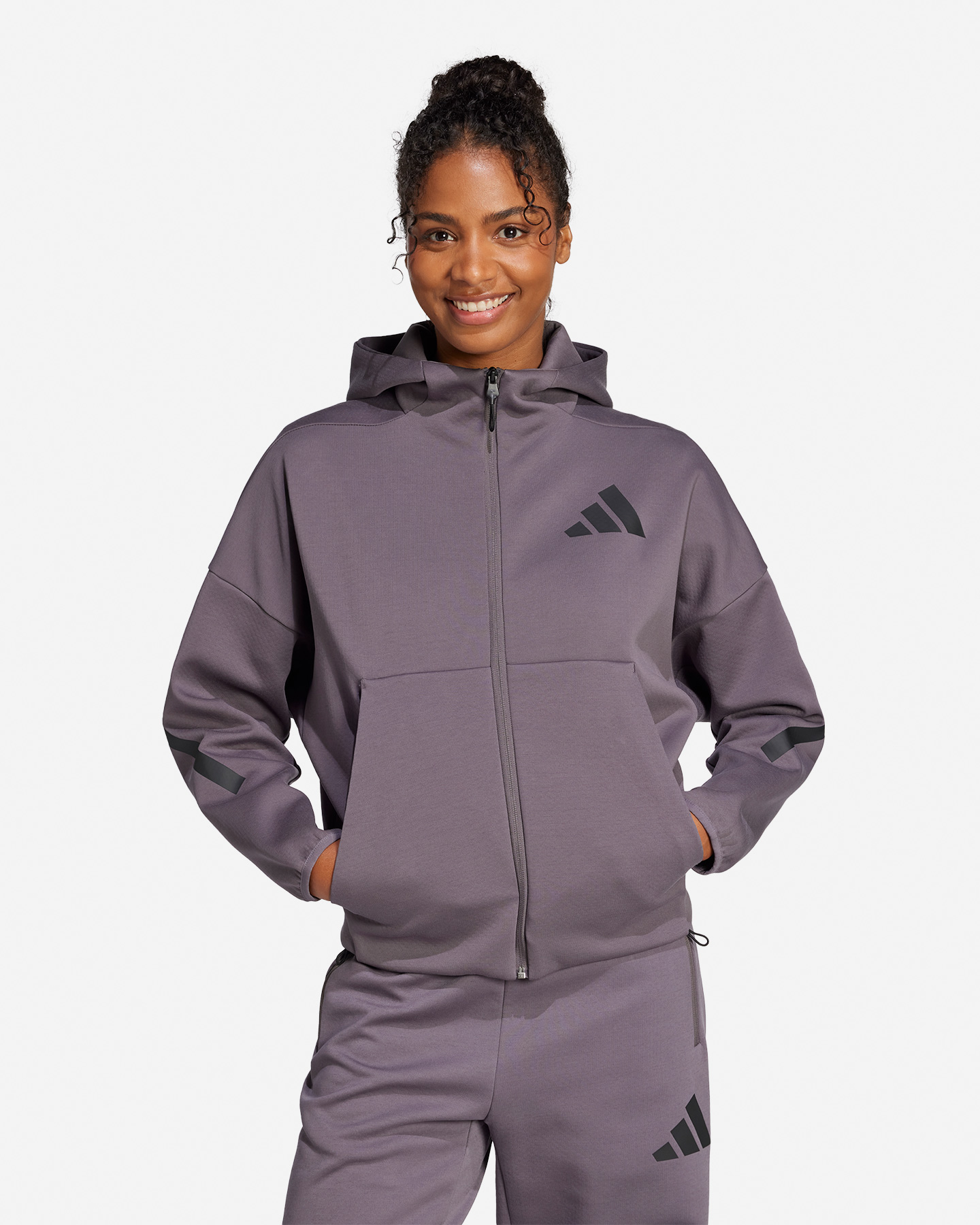Felpa ADIDAS NEW ZNE W - Grigio - 1 | Cisalfa Sport