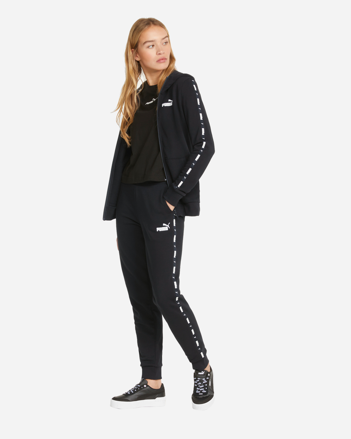 Pantalone PUMA TAPE LOGO LATERAL W - Nero - 5 | Cisalfa Sport