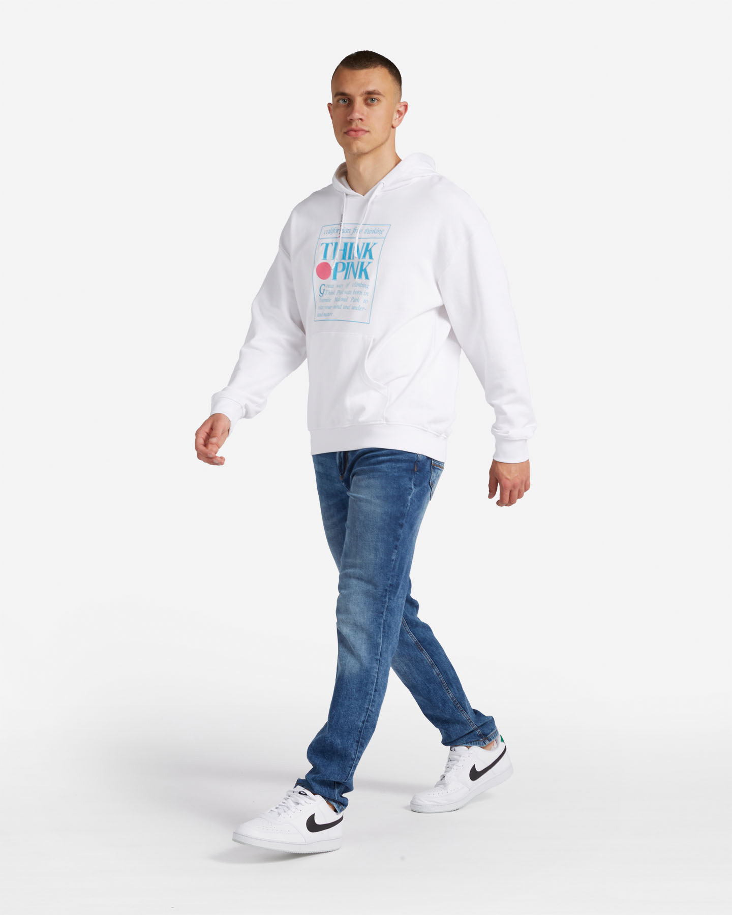 Felpa THINK PINK HOODIE LOGO M - Bianco - 3 | Cisalfa Sport
