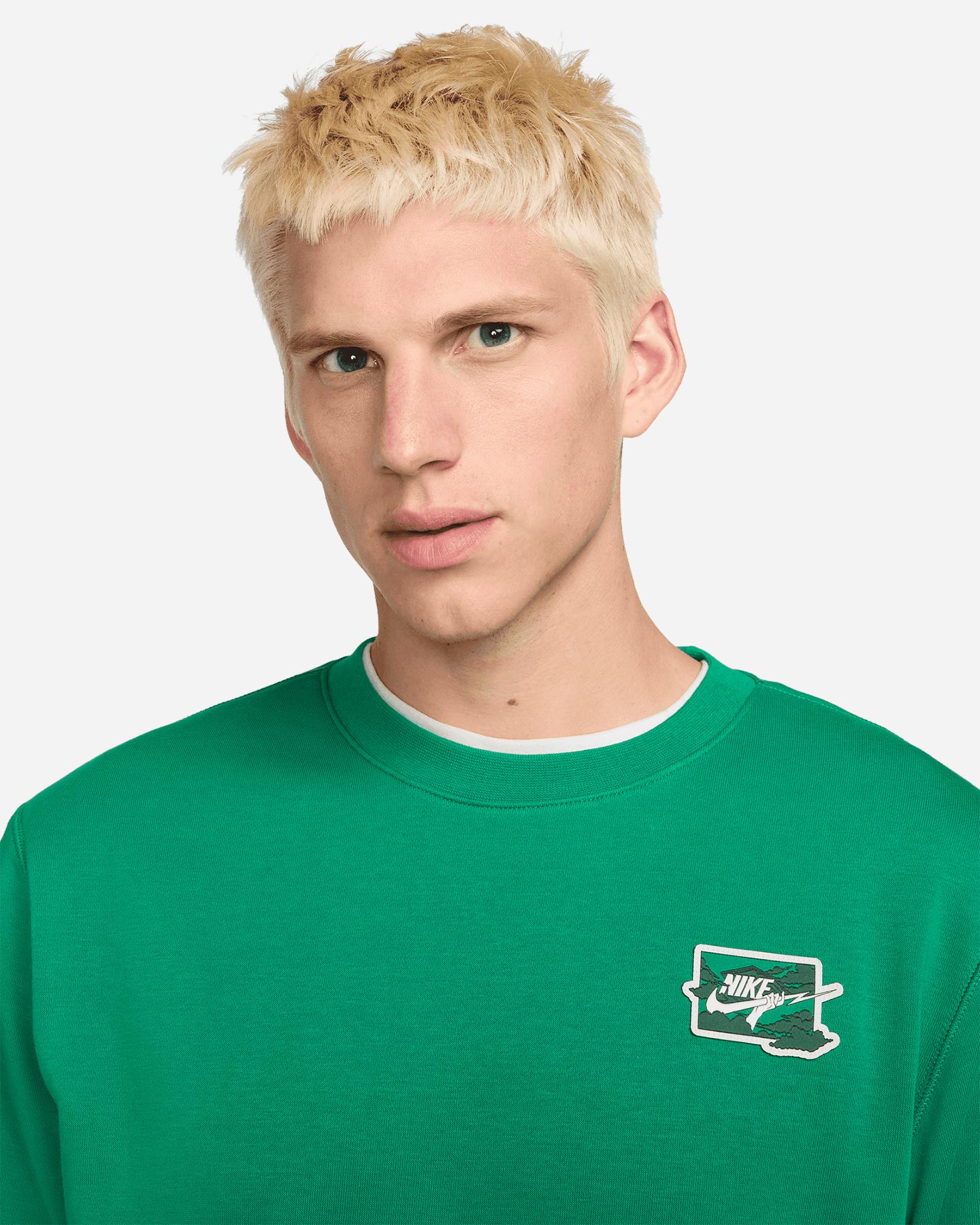 Felpa NIKE CREW CLUB BOLT GFX M - Verde - 4 | Cisalfa Sport