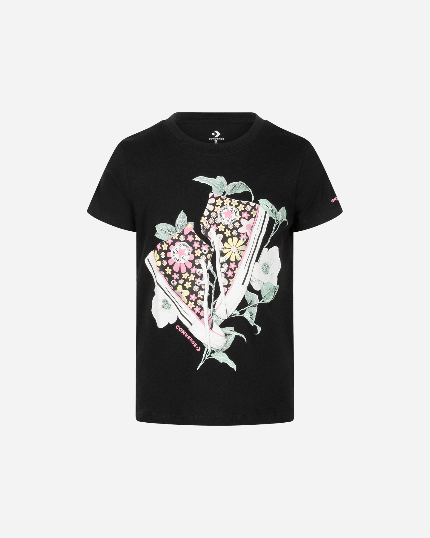 T-shirt CONVERSE FLORAL SNEAKER JR - Nero - 0 | Cisalfa Sport
