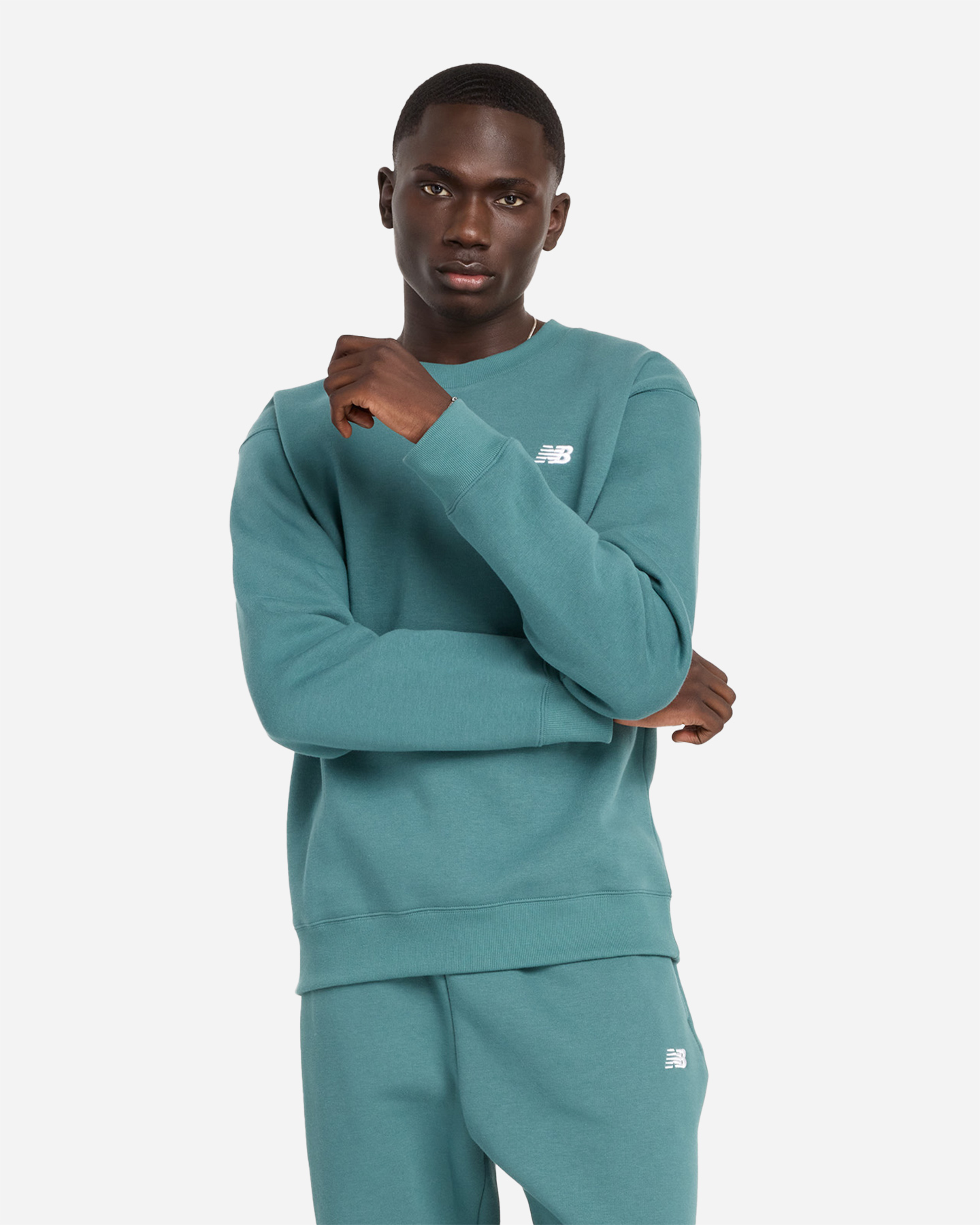 Felpa NEW BALANCE FLC BRUSH CREW SPORT M - Azzurro - 0 | Cisalfa Sport