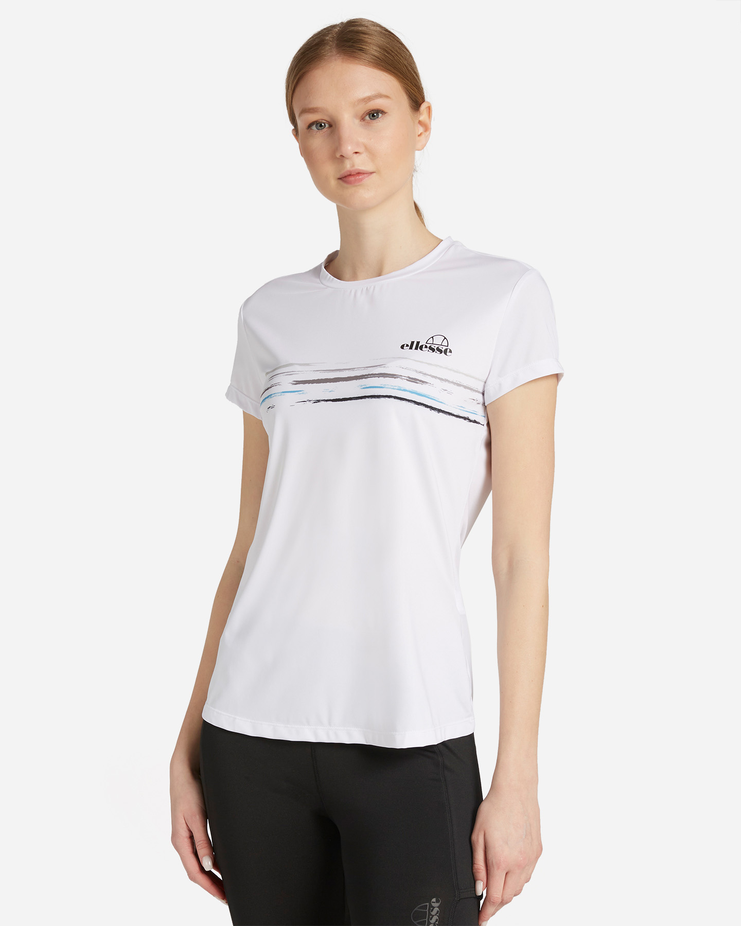T-shirt tennis ELLESSE FIVE STRIPES W - Bianco - 0 | Cisalfa Sport