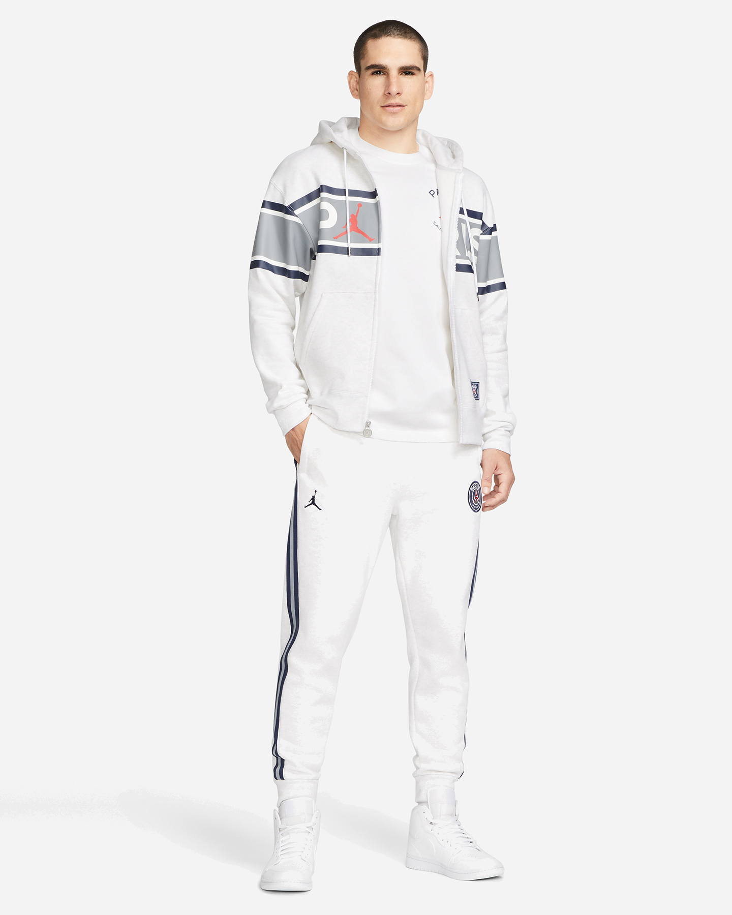 Felpa NIKE JORDAN PARIS SAINT GERMAIN M - Bianco - 5 | Cisalfa Sport