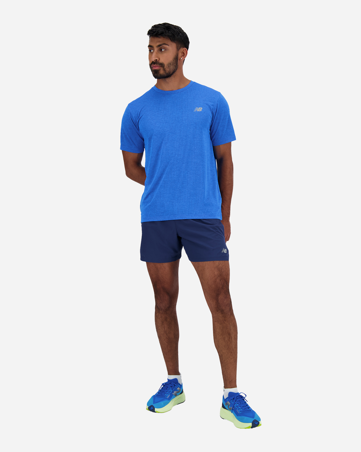 T-shirt running NEW BALANCE ATHLETICS RUN M - Blu - 4 | Cisalfa Sport