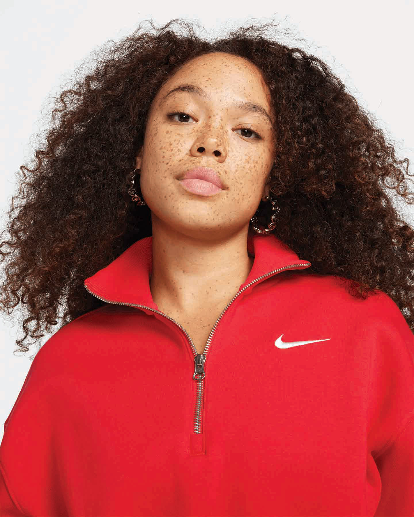 Felpa NIKE ZIP CROP W - Rosso - 2 | Cisalfa Sport