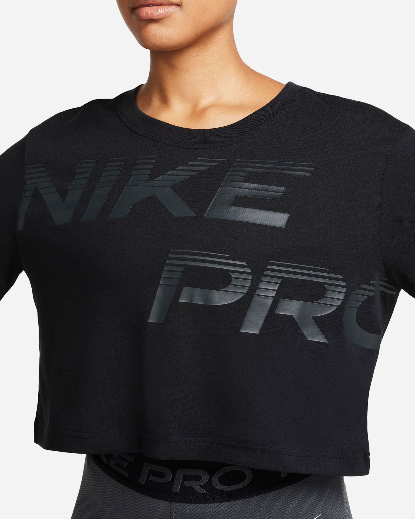 T-shirt training NIKE DRI FIT CROP PRO W - Nero - 4 | Cisalfa Sport