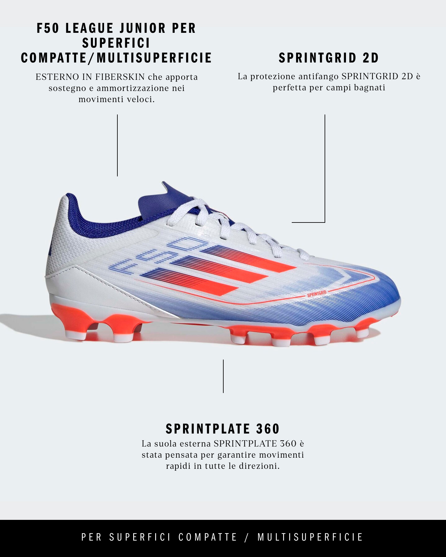 Scarpe calcio ADIDAS F50 LEAGUE MG JR - 1 | Cisalfa Sport