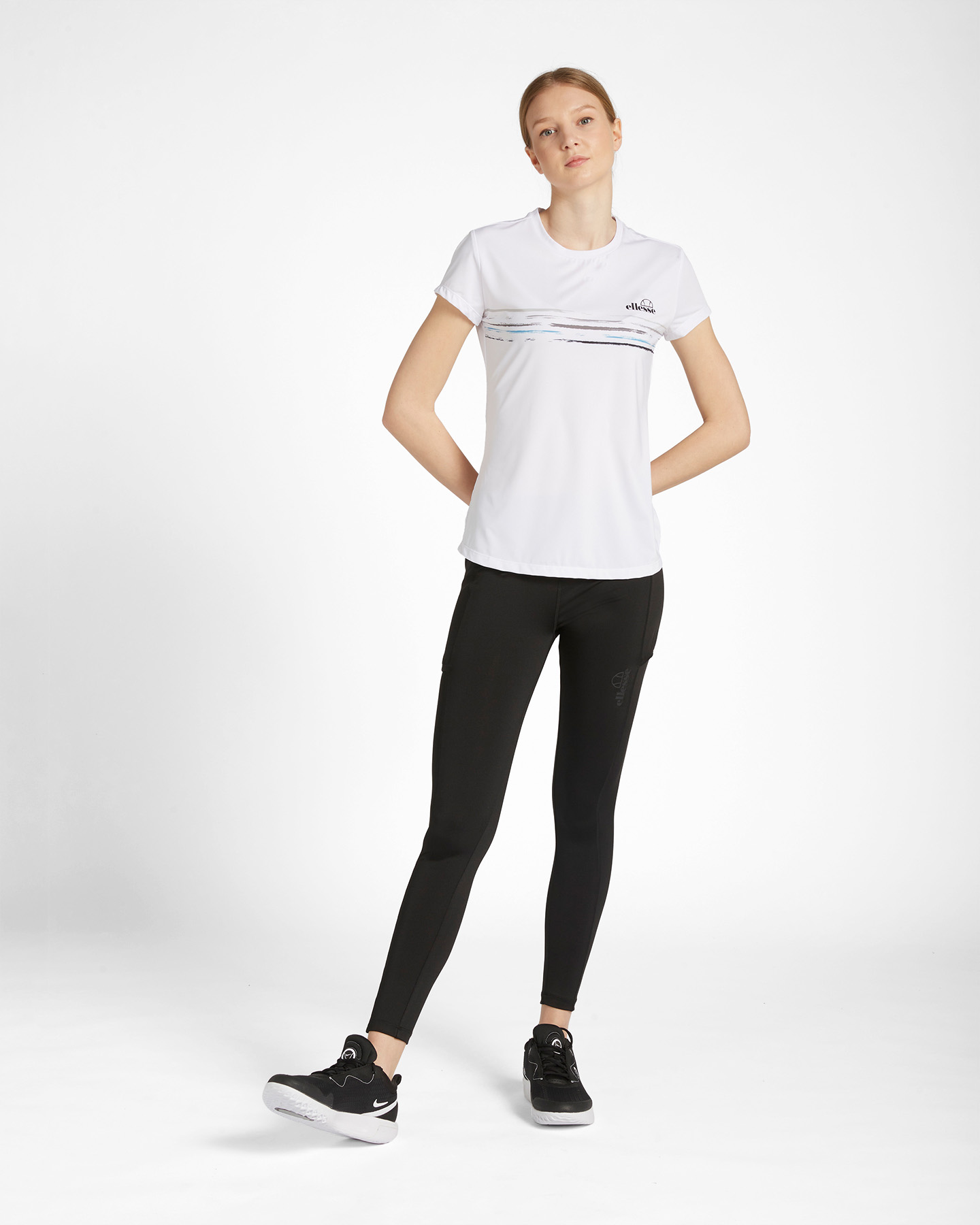 T-shirt tennis ELLESSE FIVE STRIPES W - Bianco - 1 | Cisalfa Sport