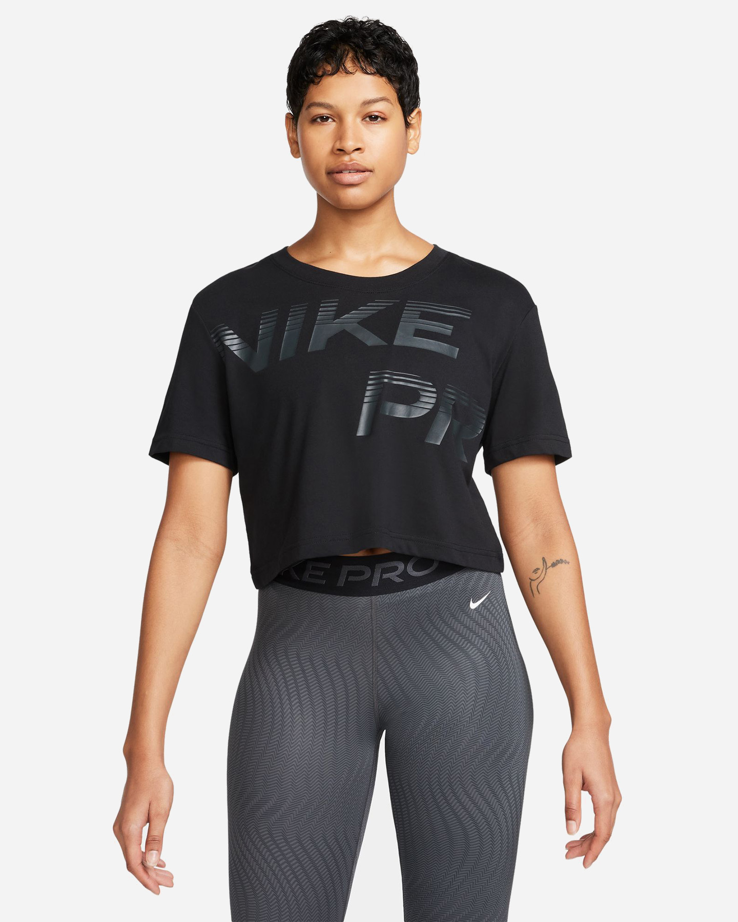 T-shirt training NIKE DRI FIT CROP PRO W - Nero - 0 | Cisalfa Sport