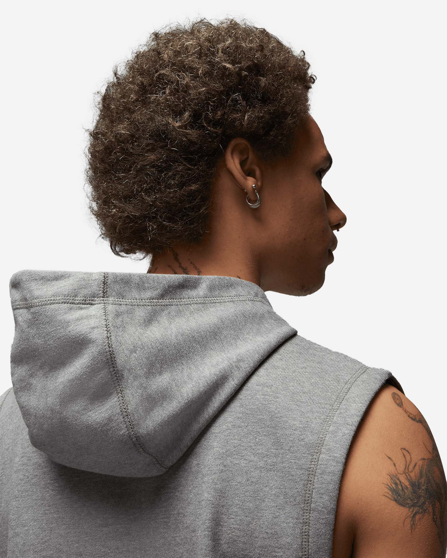 Felpa NIKE FLC JORDAN SLEEVELESS HOODIE M - Grigio - 4 | Cisalfa Sport