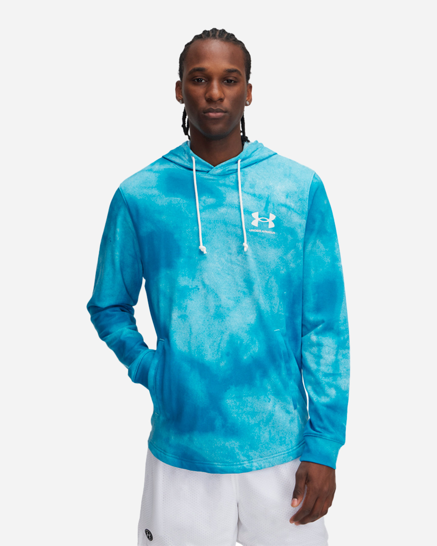 Felpa UNDER ARMOUR RIVAL TERRY PRINTED M - Azzurro - 0 | Cisalfa Sport