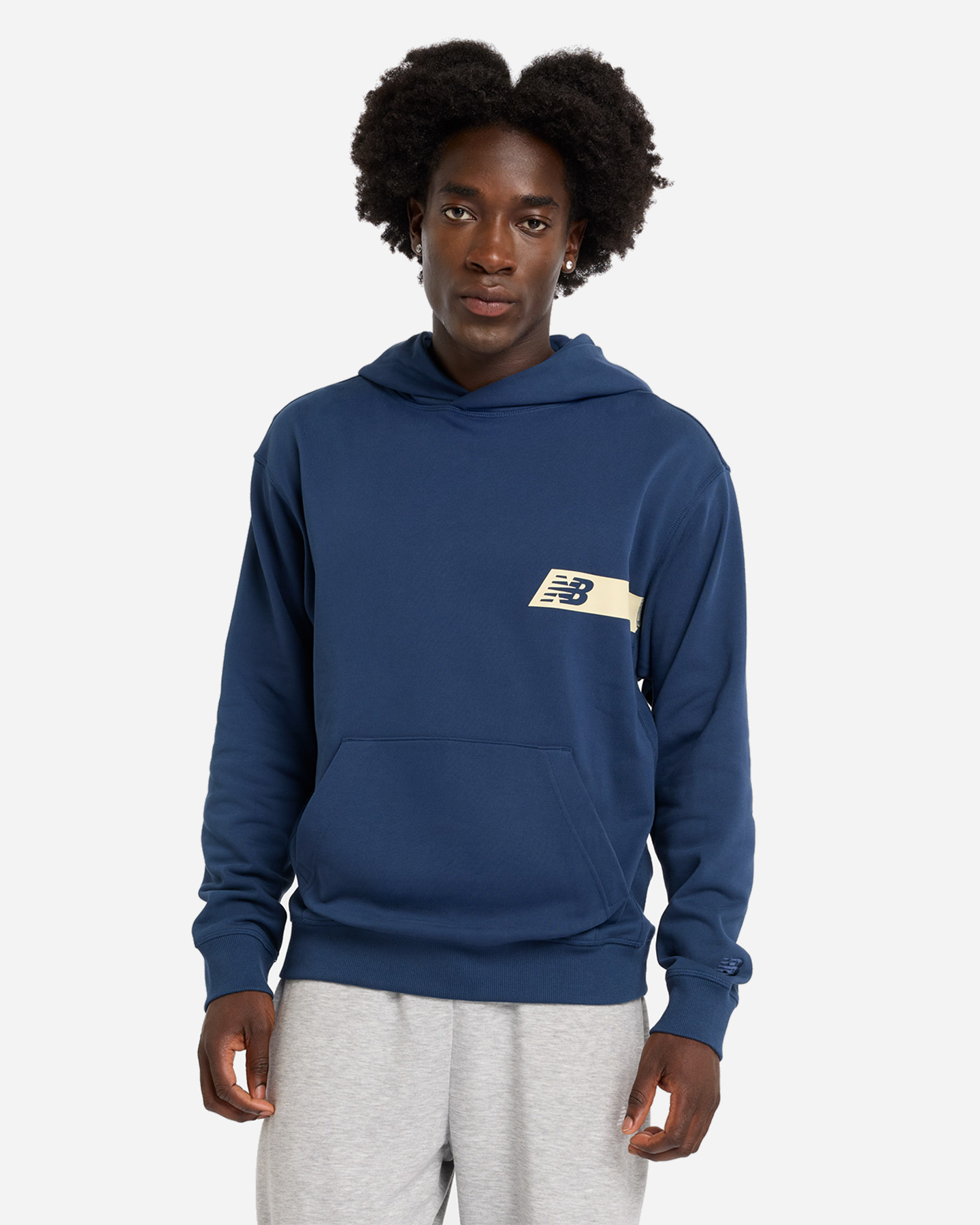 Felpa NEW BALANCE RELAXED GFX BACK BIG LOGO M - Blu Navy - 0 | Cisalfa Sport