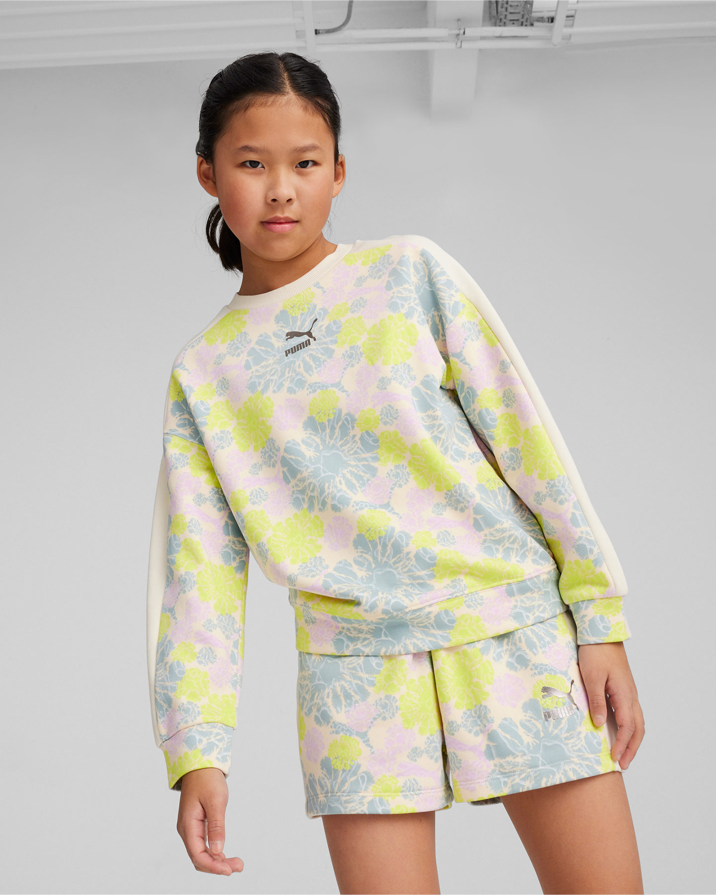 Felpa PUMA T7 GIRL FLOWER JR - Color mix - 2 | Cisalfa Sport