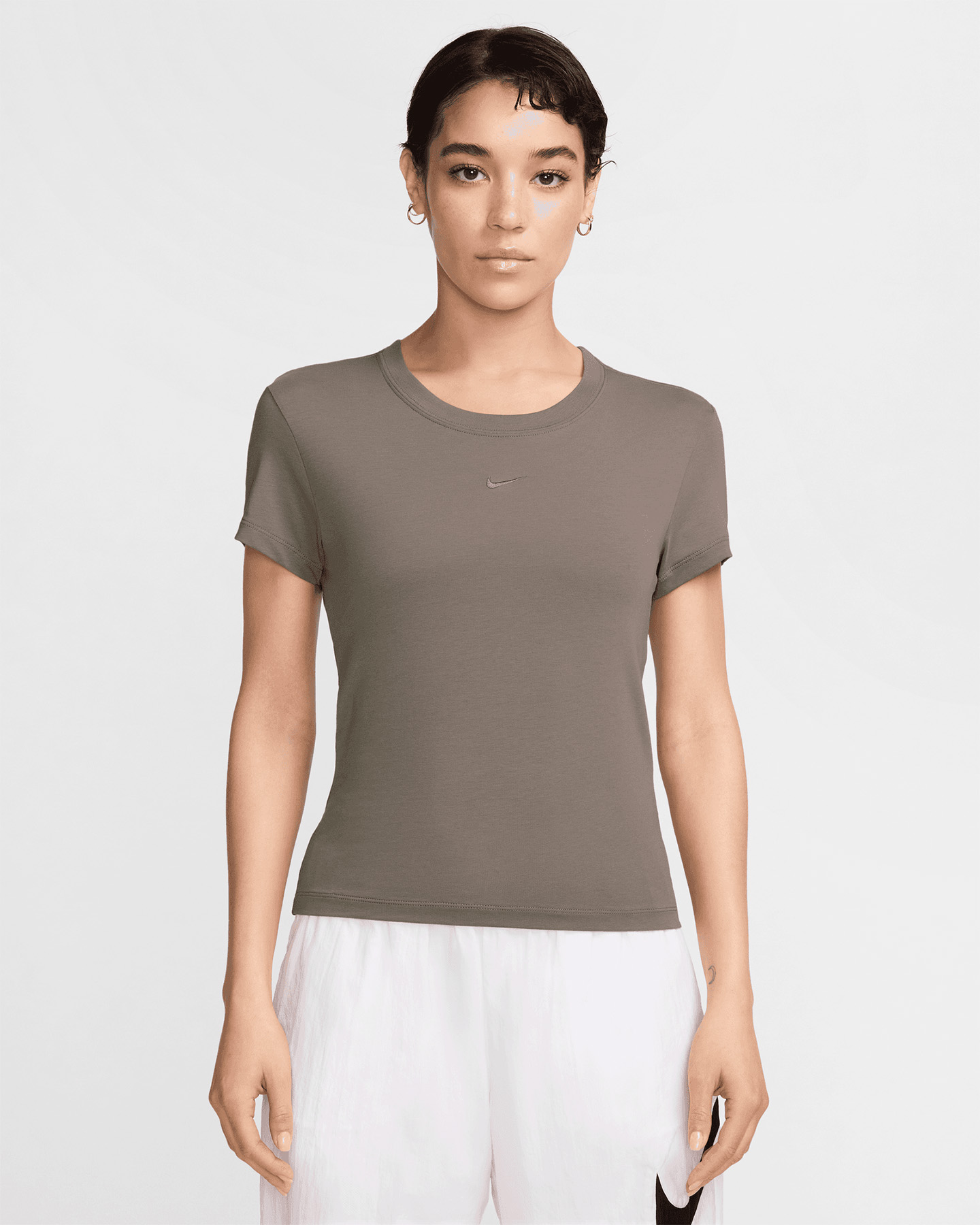 T-shirt NIKE CHILL SMALL LOGO W - Marrone - 0 | Cisalfa Sport