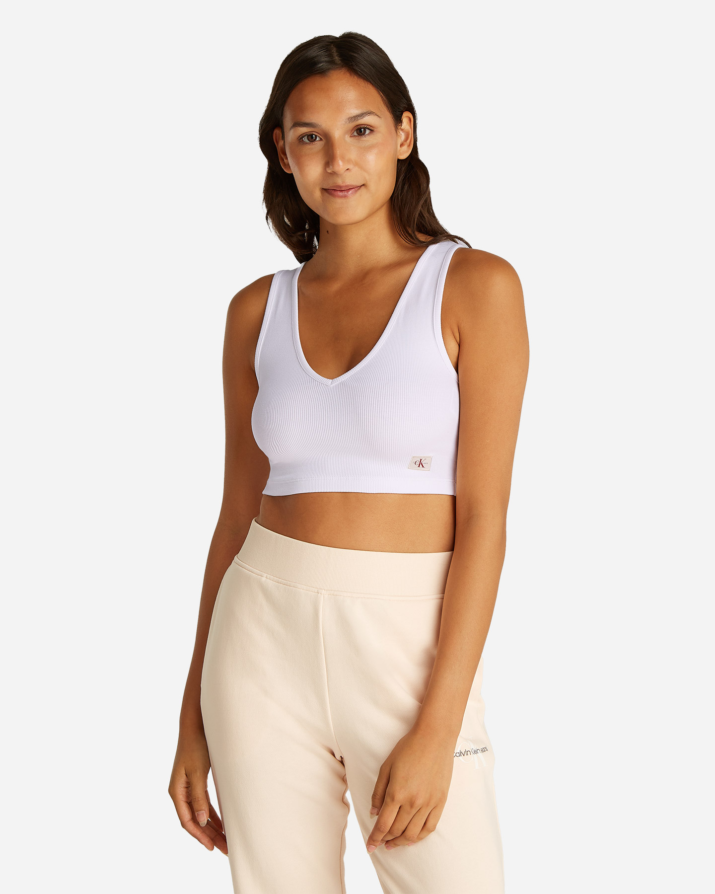 Canotta CALVIN KLEIN JEANS LABEL RIB W - Bianco - 2 | Cisalfa Sport