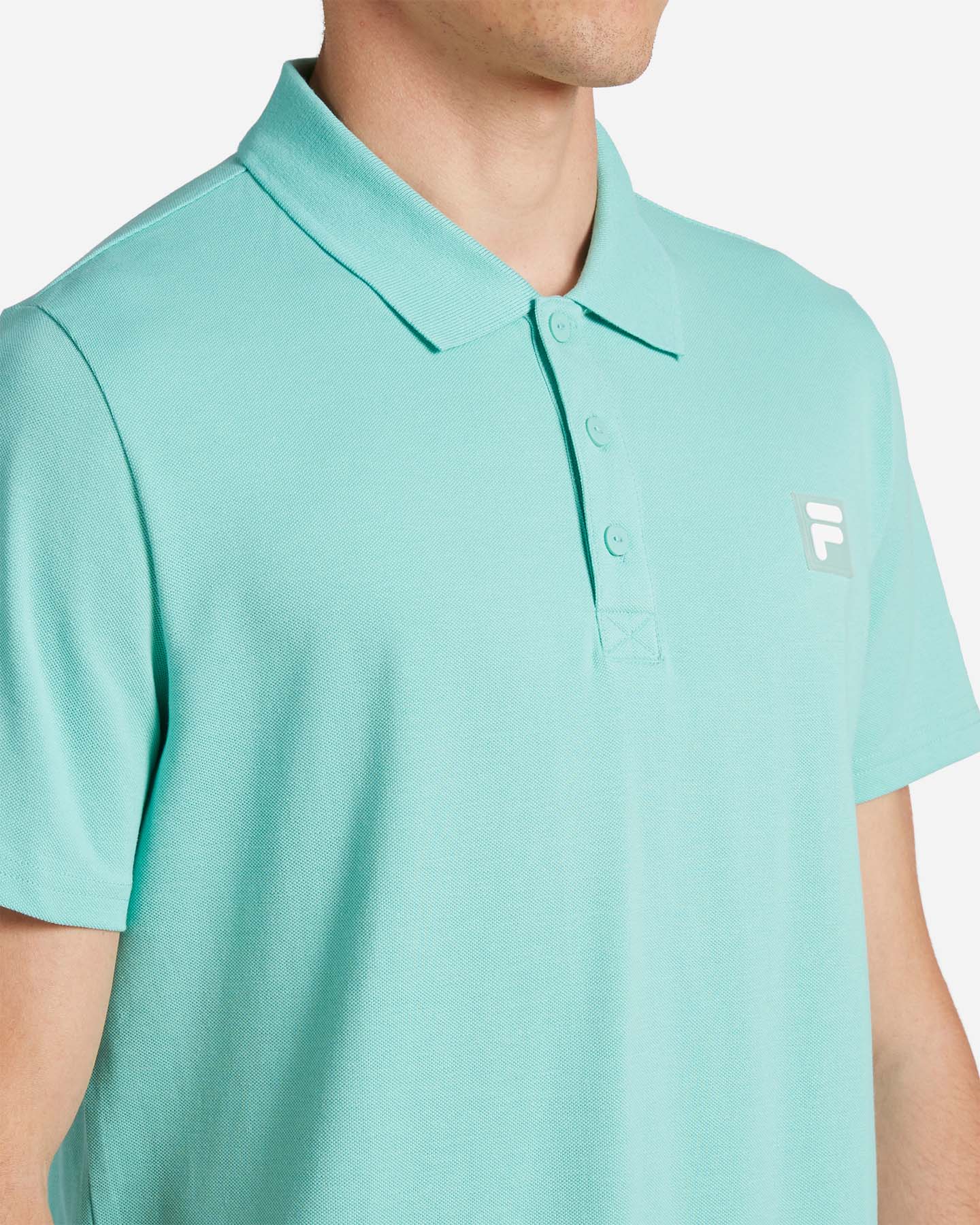 Polo FILA TRANSPARENT RUBBER F-BOX PATCH M - Azzurro - 4 | Cisalfa Sport